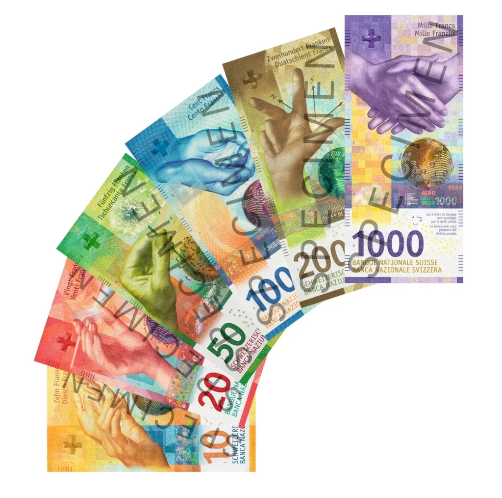 Éventail des six billets de la neuvième série de la Banque nationale